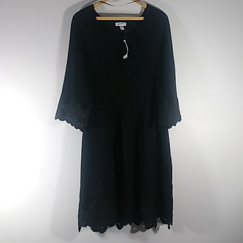 Charter Club woman black 3/4 Slv dress 1X